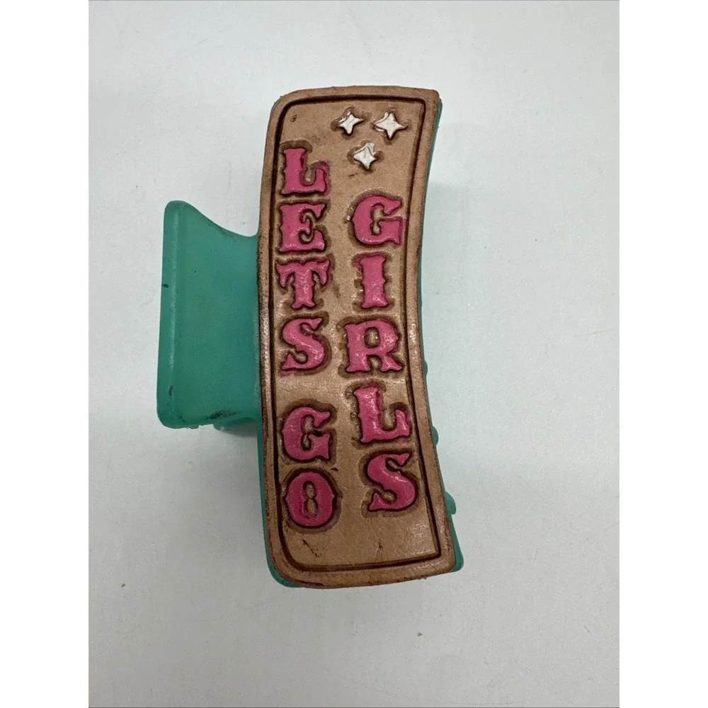 Embossed Hair‎ Clip Lets Go Girls Player 3 1/4